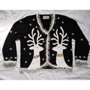 Design Options By Philip & Jane Gordon Reindeer Christmas Sweater Size Medium